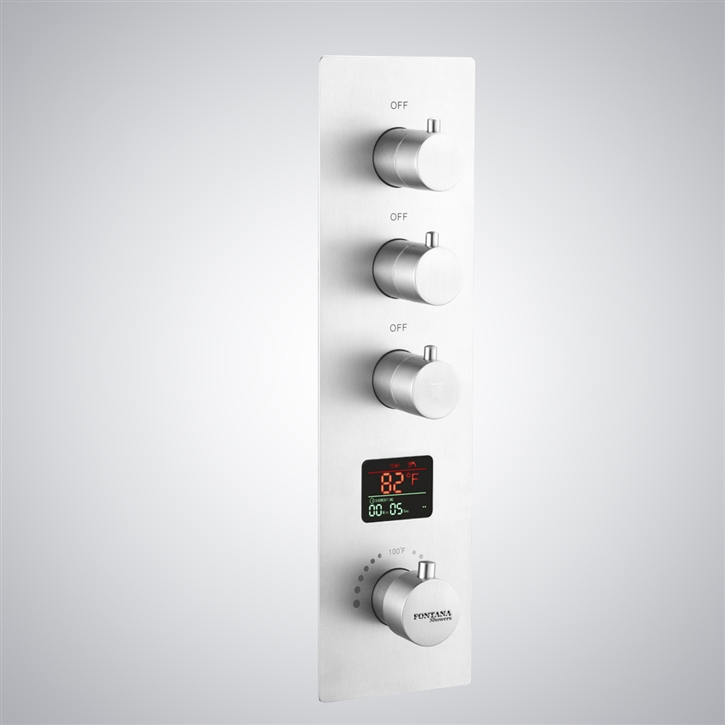 Fontana Nube Matte White Hot And Cold Luxury Shower Mixer With Digital Display