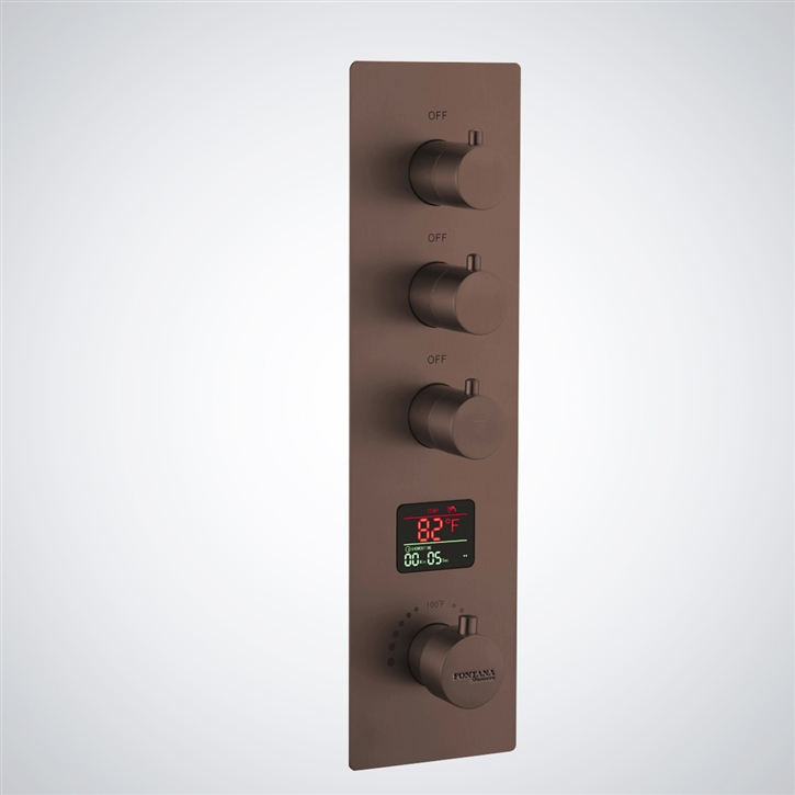 Fontana Nube Oil Rubbed Bronze Thermostatic Digital Display Luxury Shower Mixer