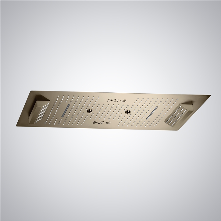 Fontana Eibar Champagne 4-Function Luxury LED Shower Head | Luxury ...
