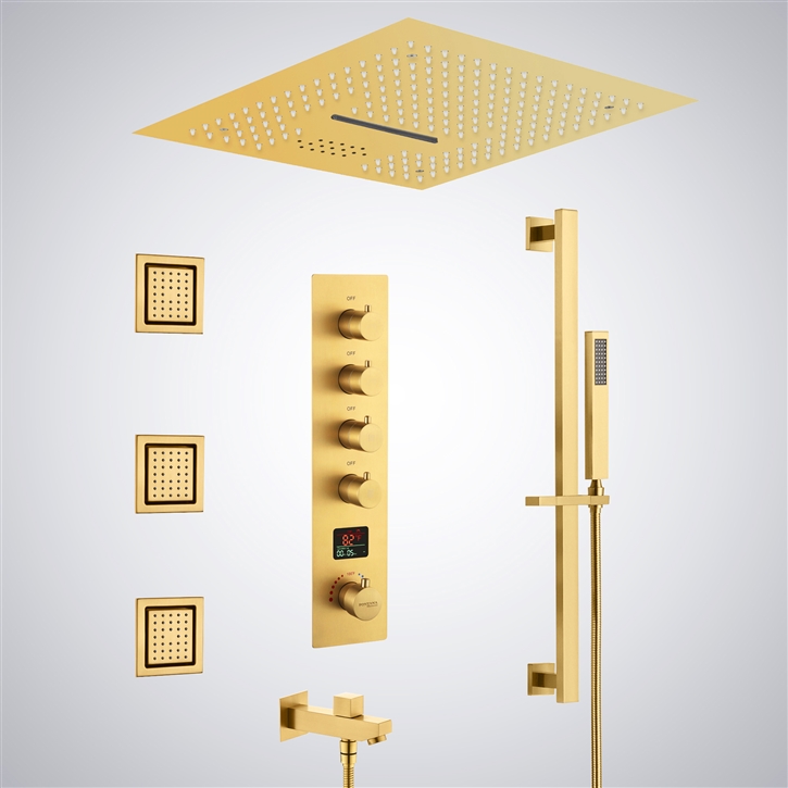 Fontana Soave Gold Digital Luxury Shower Set | LED, Music ...