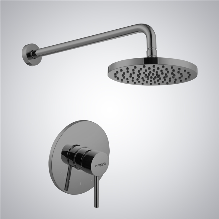 Fontana Soriano Shower System for Wall Mounting in Elegant Gunmetal Gray