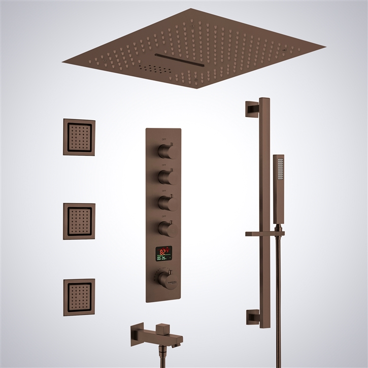 Fontana Soave Oil Rubbed Bronze Thermostatic Music LED Digital Shower Set