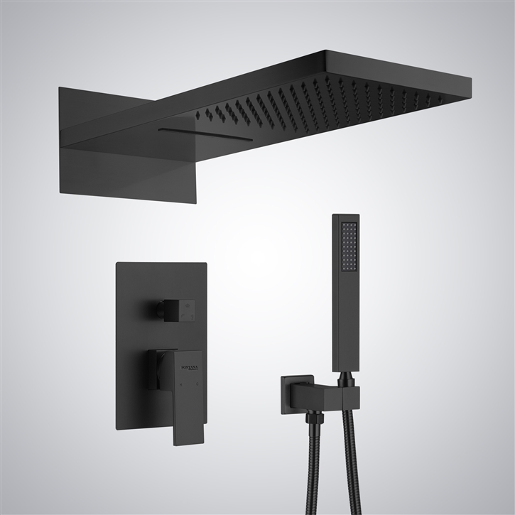 Fontana Busca Matte Black Multifunctional LED & Music Shower Set