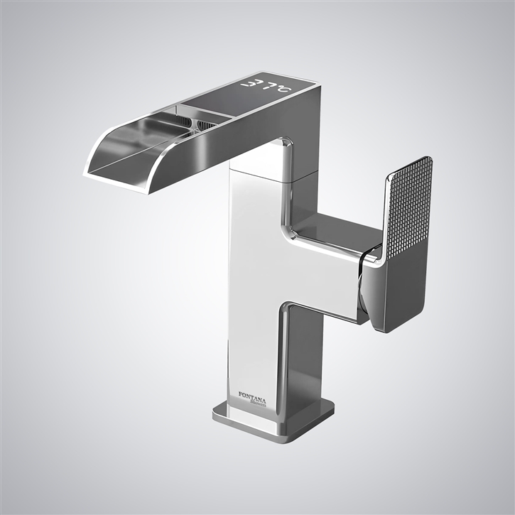 Fontana Gata Chrome Hot And Cold LED Luxury Basin Faucet