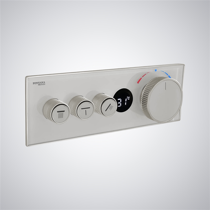 Fontana Tobarra Brushed Nickel Digital Thermostatic Luxury Shower Mixer