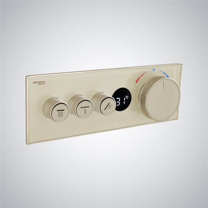 Fontana Tobarra Champagne Digital Thermostatic Luxury Shower Mixer