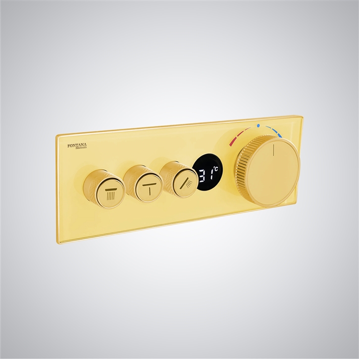 Fontana Tobarra Gold Digital Thermostatic Luxury Shower Mixer