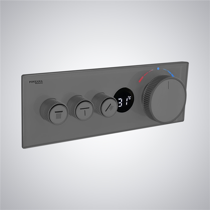 Fontana Tobarra Gun Metal Gray Digital Thermostatic Luxury Shower Mixer