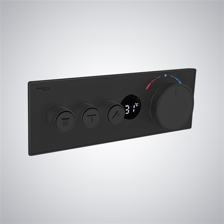 Fontana Tobarra Matte Black Digital Thermostatic Luxury Shower Mixer