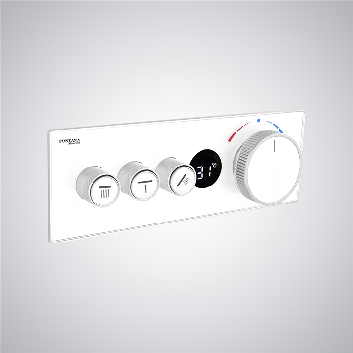 Fontana Tobarra Matte White Digital Thermostatic Luxury Shower Mixer