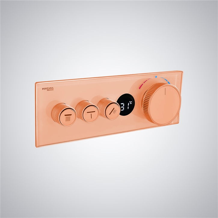 Fontana Tobarra Rose Gold Digital Thermostatic Luxury Shower Mixer