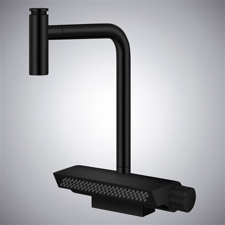 Fontana Loro Matte Black Thermostatic Luxury Kitchen Faucet