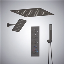 Fontana Moniga Gun Metal Gray Hot And Cold LED Shower Set With Temperature Display