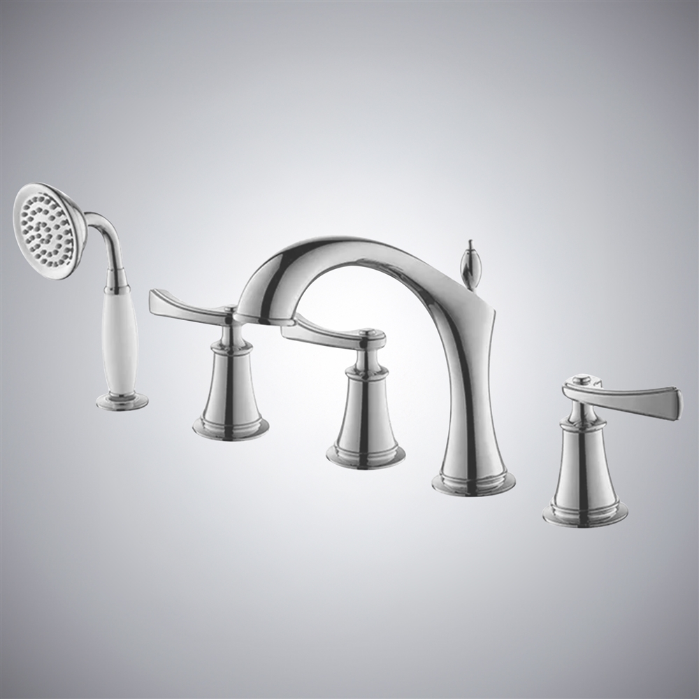 Fontana Osuna Chrome Hot And Cold Bathtub Faucet with Handheld Shower Head