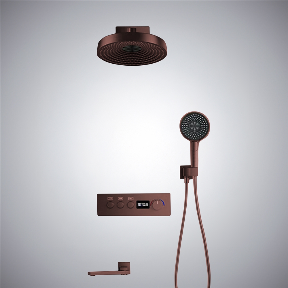 Fontana Atrani Oil Rubbed Bronze Thermostatic Display Multifunctional Shower Set