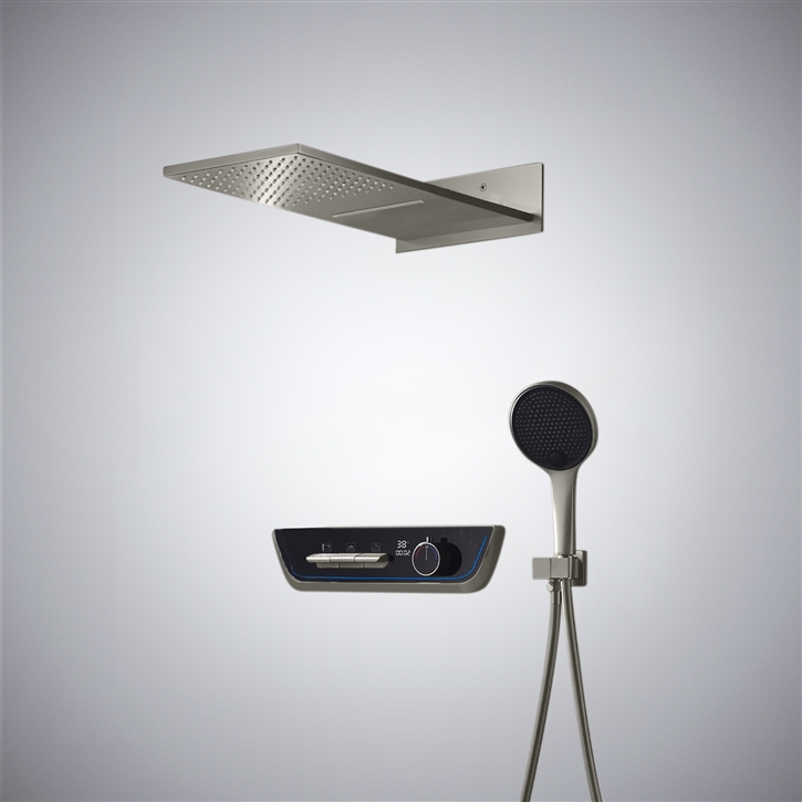Fontana Grano Gun Metal Gray Thermostatic Multifunctional Shower Set ...
