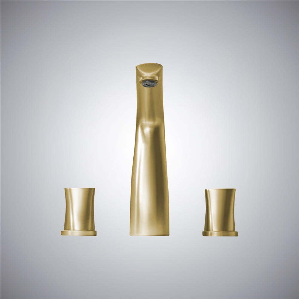 Fontana Posada Brushed Gold Two Handles Hot And Cold Luxury Basin Faucet