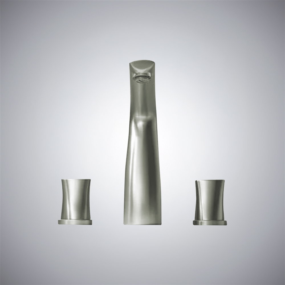 Fontana Posada Brushed Nickel Two Handles Hot And Cold Luxury Basin Faucet