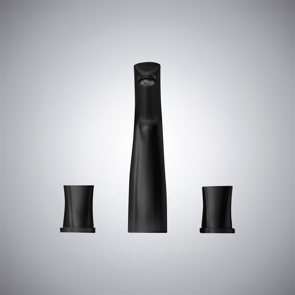 Fontana Posada Matte Black Two Handles Hot And Cold Luxury Basin Faucet