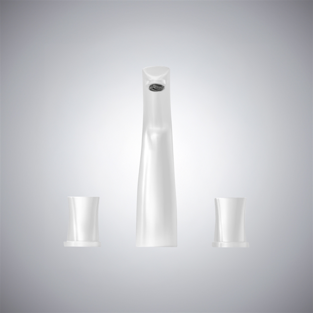 Fontana Posada Matte White Two Handles Hot And Cold Luxury Basin Faucet