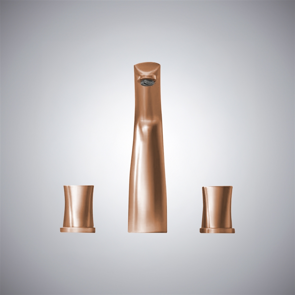Fontana Posada Rose Gold Two Handles Hot And Cold Luxury Basin Faucet