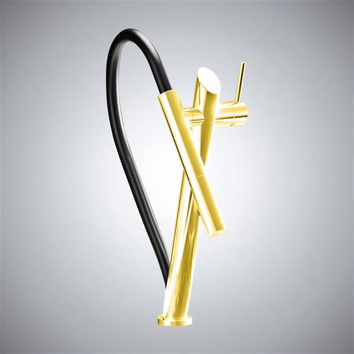 Fontana Buja Brushed Gold Hot And Cold Pull-Out Luxury Kitchen Faucet
