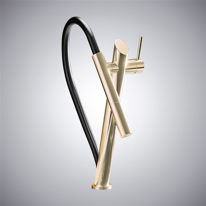 Fontana Buja Champagne Hot And Cold Pull-Out Luxury Kitchen Faucet