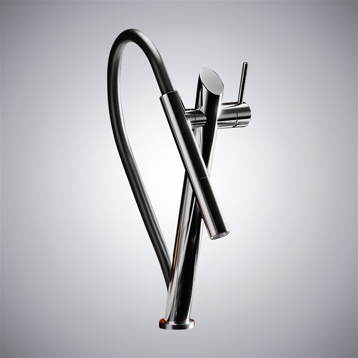 Fontana Buja Matte Black Hot And Cold Pull-Out Luxury Kitchen Faucet