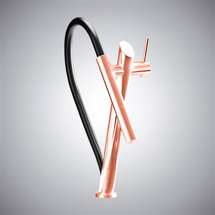 Fontana Buja Rose Gold Hot And Cold Pull-Out Luxury Kitchen Faucet