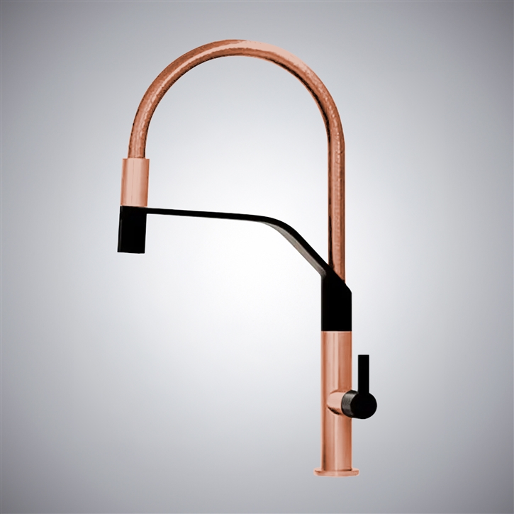 Fontana Chiusi Rose Gold Pull-Out Gold Hot And Cold Luxury Kitchen Faucet