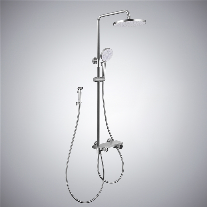 Fontana Aspe Chrome Thermostatic Luxury LED Digital Shower System