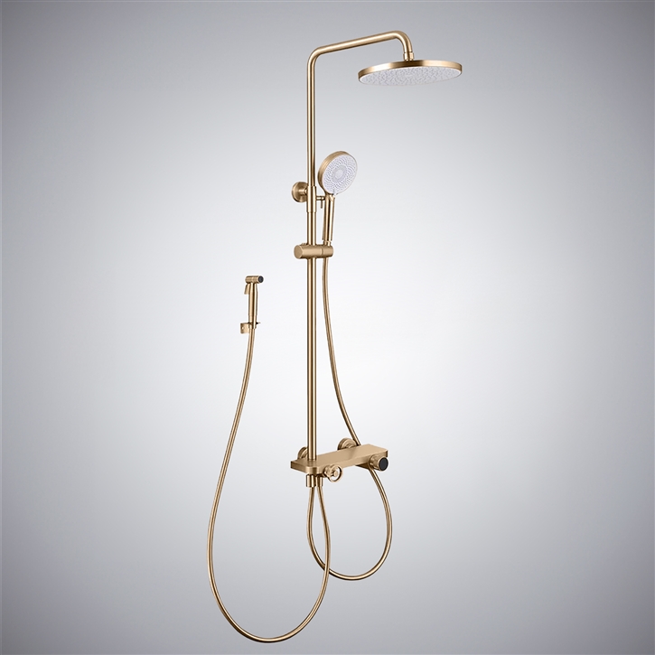 Fontana Aspe Champagne LED Digital Thermostatic Luxury Shower System