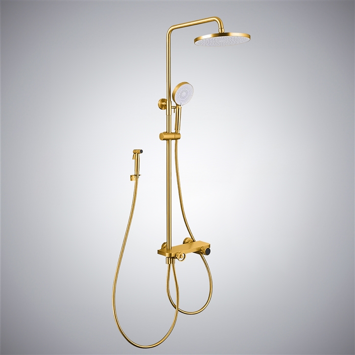 Fontana Aspe Gold Thermostatic Luxury LED Shower System