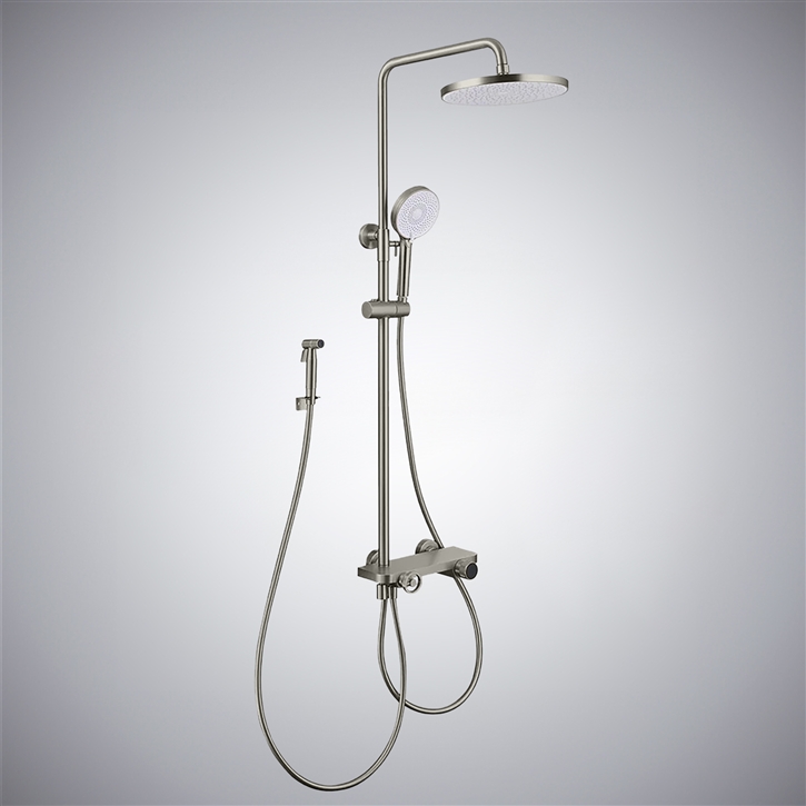 Fontana Aspe Gun Metal Gray Hot And Cold LED Digital Shower System