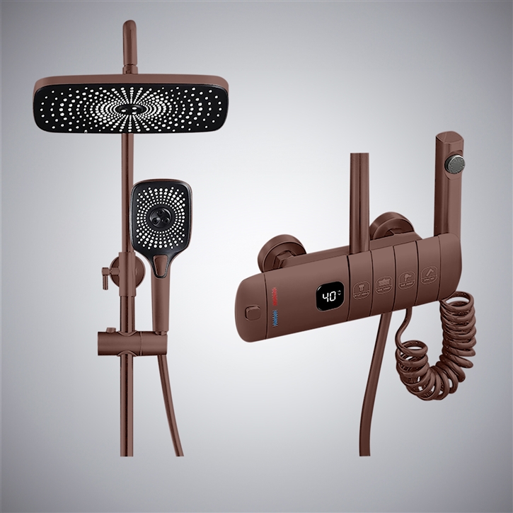 Fontana Rute Oil Rubbed Bronze Thermostatic Mixer Multifunctional ...