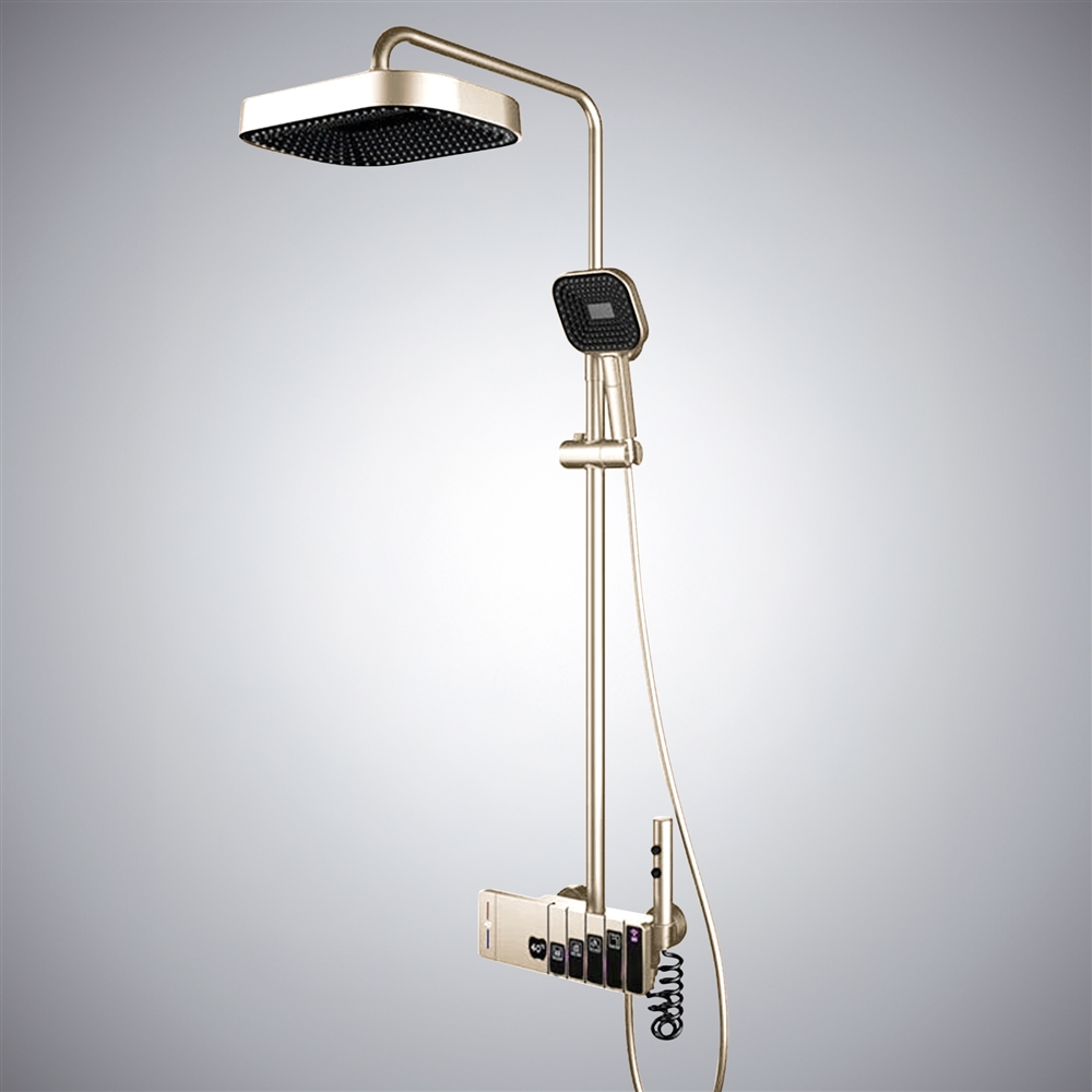 Fontana Barco Champagne LED Hot And Cold Digital Shower System