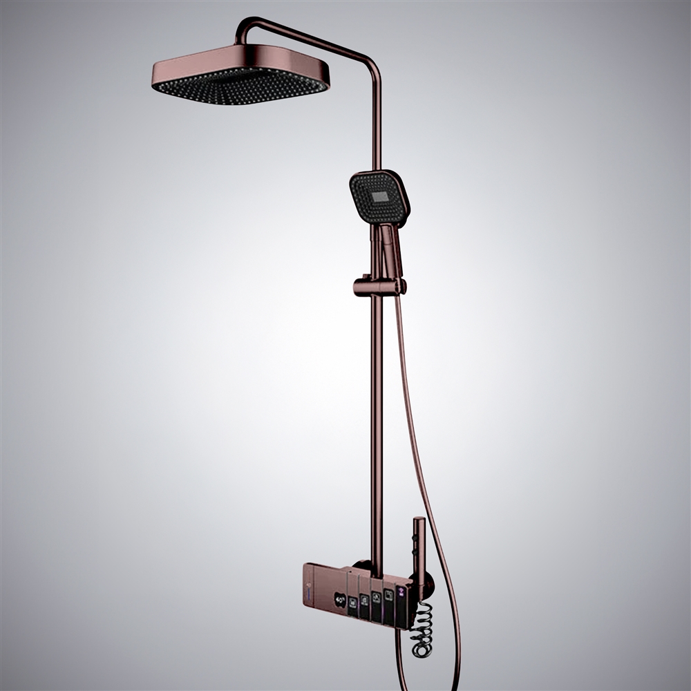 Fontana Barco Oil Rubbed Bronze Thermostatic LED Multifunctional Shower System