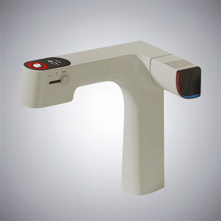 Fontana Grao Brushed Nickel Pull-Out LED Digital Basin Faucet