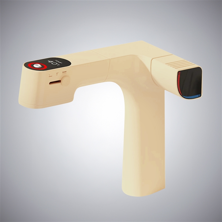 Fontana Grao Champagne Pull-Out Digital LED Basin Faucet