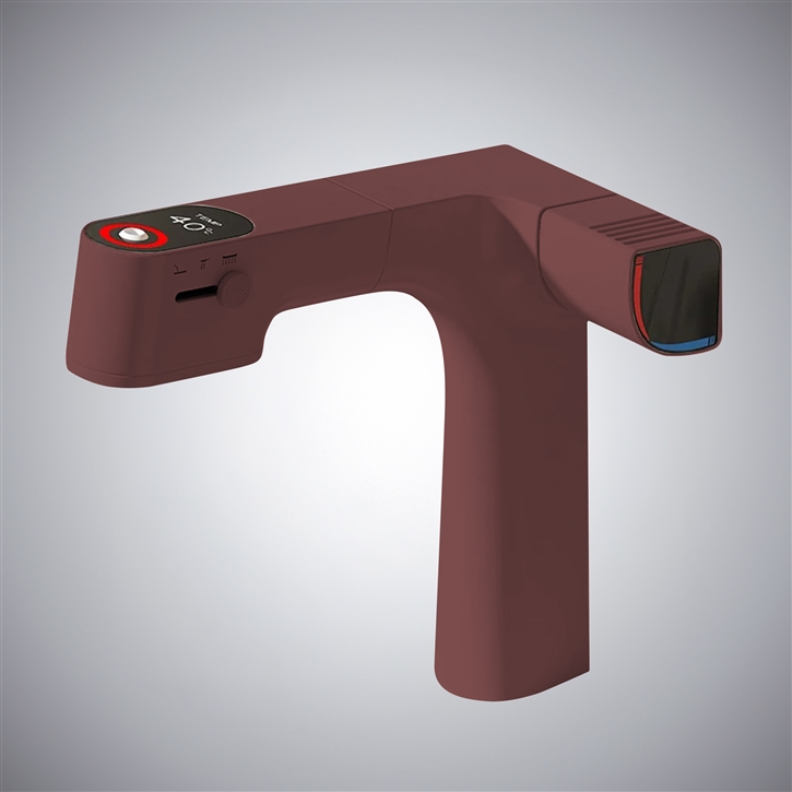 Fontana Grao Oil Rubbed Bronze Pull-Out LED Sink Faucet With Digital Display