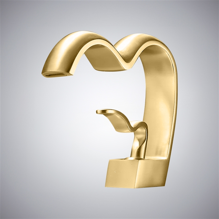 Fontana Lentini Brushed Gold Hot And Cold Luxury Basin Faucet