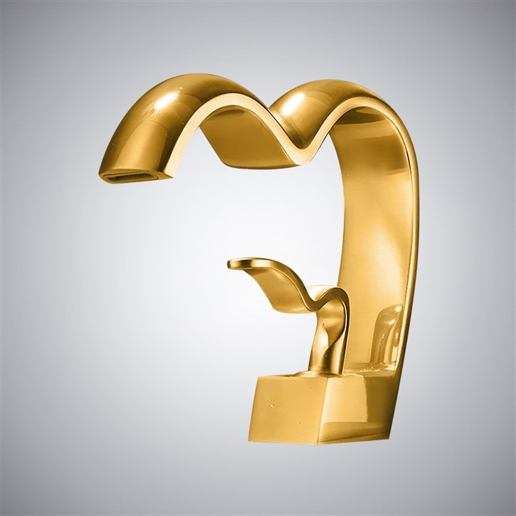 Fontana Lentini Gold Single Handle Hot And Cold Basin Faucet