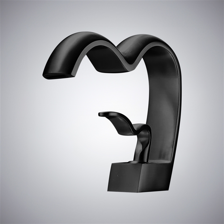 Fontana Lentini Matte Black Single Handle Hot And Cold Basin Faucet