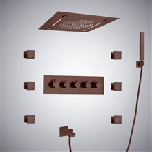 Fontana Fara Oil Rubbed Bronze Thermostatic Multifunctional LED Shower Set with Music