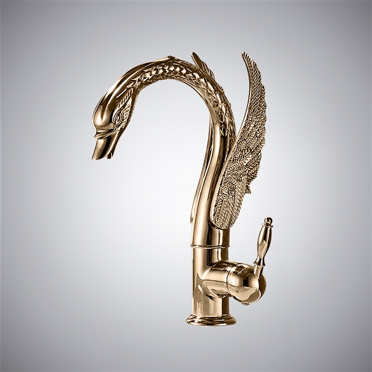 Fontana Beniarjo Champagne Deck Mounted Hot And Cold Basin Faucet