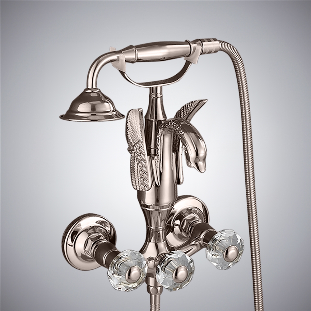 Fontana Lorca Brushed Nickel Hot And Cold Wall Mounted Bathtub Faucet
