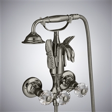 Fontana Lorca Gun Metal Gray Brass Hot And Cold Wall Mounted Bathtub Faucet