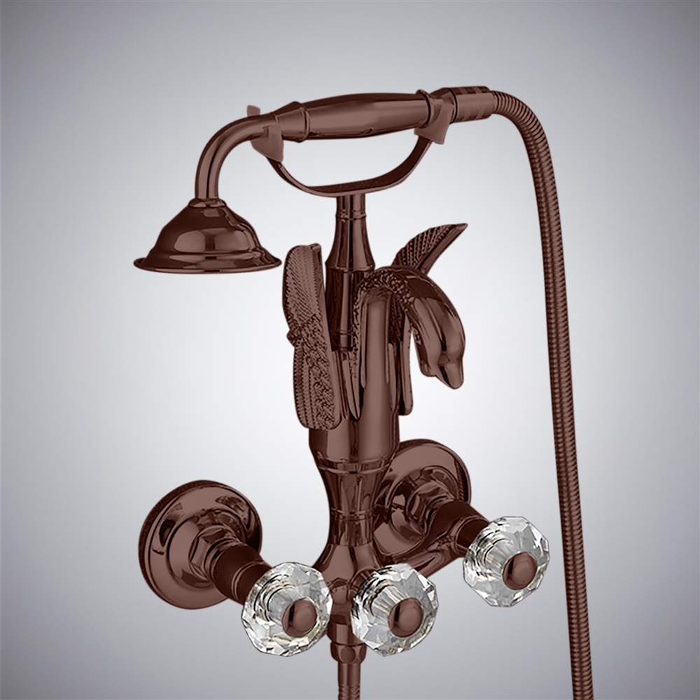 Fontana Lorca Oil Rubbed Bronze Wall Mounted Hot And Cold Bathtub Faucet