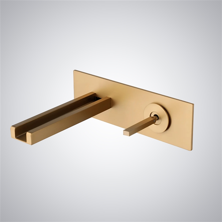 Fontana Ondarroa Brushed Gold Hot And Cold Waterfall Basin Faucet