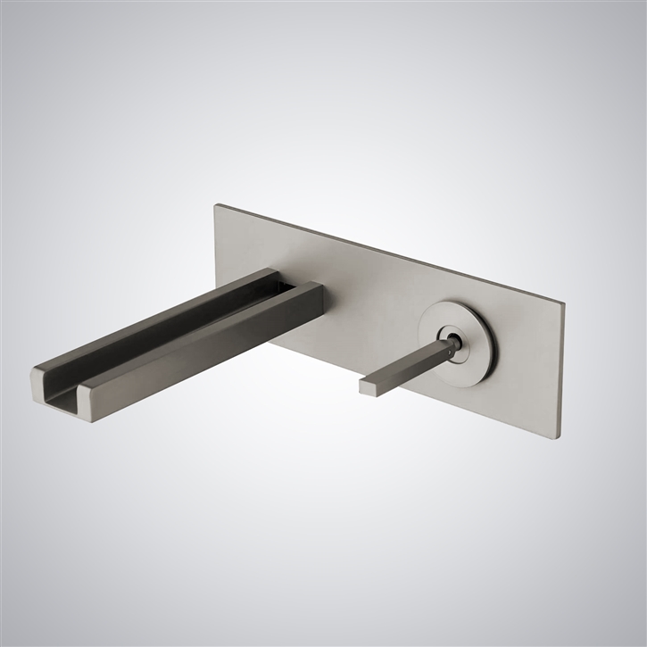 Fontana Ondarroa Brushed Nickel Hot And Cold Waterfall Basin Faucet